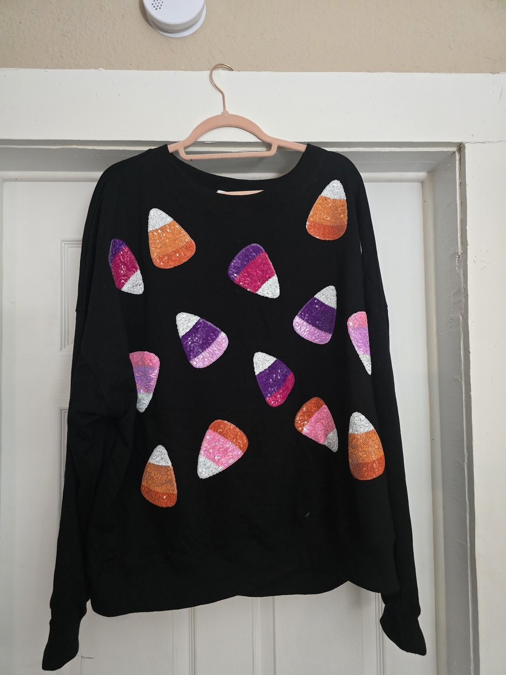 WHISKEY DARLING Candy Corn Sequin Embellished Sweatshirt - 2X/3X